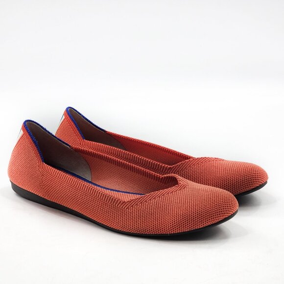 ROTHY'S Retired Marina Stripe Orange Persimmon Ballet Flats - Picture 3 of 7